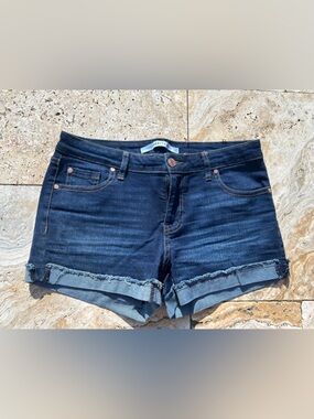 Celebrity Pink Indigo Roll-Cuff Denim Shorts